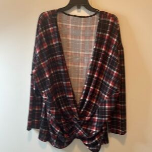 Plaid Loose Fit Top Blouse